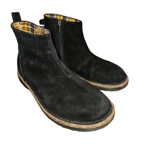 Birkenstock Women's Melrose Suede Black Ankle Boots Side Zip Unisex Size 38